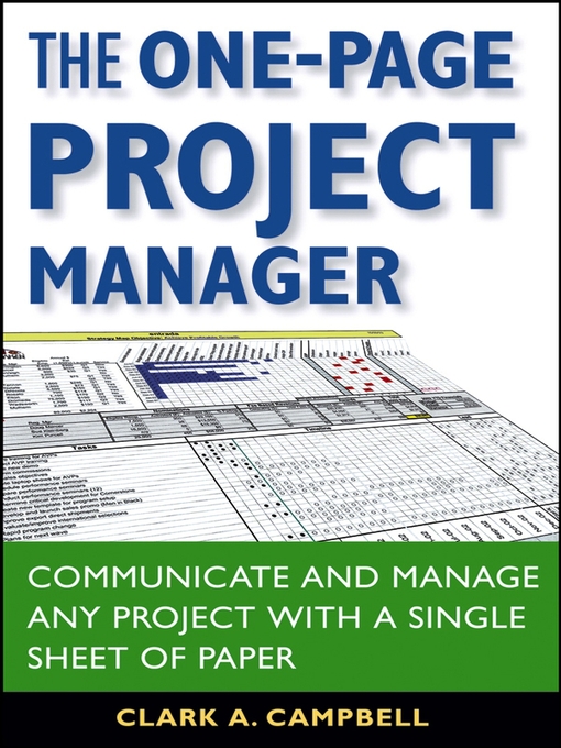 Title details for The One-Page Project Manager by Clark A. Campbell - Available